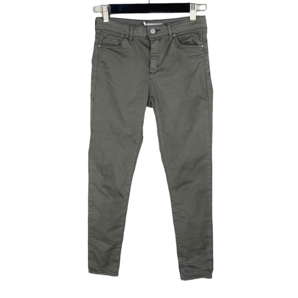 Topshop Moto Leigh Olive Green Skinny Pants - Picture 2 of 9